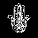 Vinyl Wall Art Decal - Hamsa Hand - 29" x 23" - Hand of Fatima Evil Eye Protection Blessing Symbol - Home Apartment Decor - Yoga Studio Namaste Meditation Mandala House Warming Gift (29" x 23"; White) 4