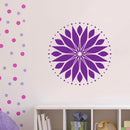 Vinyl Wall Art Decal - Circle Mandala - 23" x 23" - Adhesive Vinyl Sticker Decals - Home Apartment Workplace Decor - Yoga Studio Namaste Meditation Mandala Bohemian Flower (23" x 23"; Purple) 2