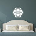 Vinyl Wall Art Decal - Circle Mandala - 23" x 23" - Adhesive Vinyl Sticker Decals - Home Apartment Workplace Decor - Yoga Studio Namaste Meditation Mandala Bohemian Flower (23" x 23"; White) 1