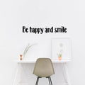 Vinyl Wall Art Decal - Be Happy and Smile - Motivational Positive Quotes Stencil Adhesive - Waterproof Indoor Outdoor Bedroom Living Room Workplace Use (5" x 30"; Black Text) 3