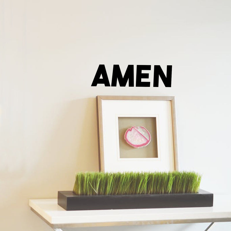 Vinyl Wall Art Decal - Amen - 5. Religious Spiritual Faith Wall Art Sticker - Christianity Inspirational Phrase Decal Adhesive - God Bible Revelation Motivation Quote (5.5" x 20"; Black) 3