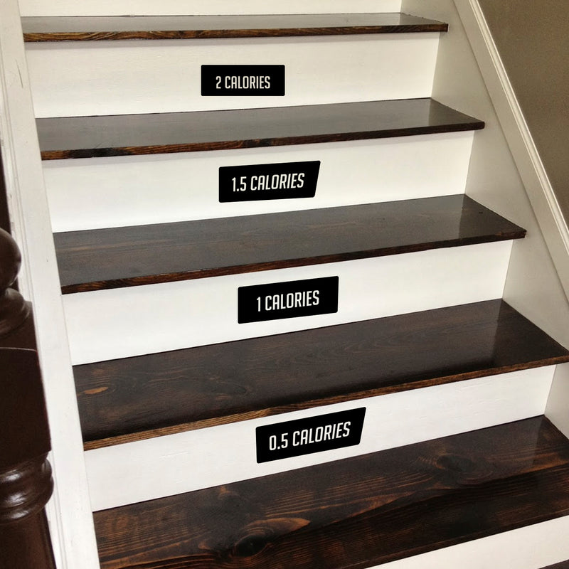 Set of 26 Vinyl Wall Art Decal - 0.5 to 13 Calorie Step Counter - 3" x 8" Each - Health and Fitness Sticker Adhesives - Motivational Wall Art Decal - Home Gym Office Decor (3" x 8" Each; Black) 1