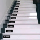 Set of 26 Vinyl Wall Art Decal - 0.5 to 13 Calorie Step Counter - Each - Health and Fitness Sticker Adhesives - Motivational Wall Art Decal - Home Gym Office Decor (Each; Black) 2