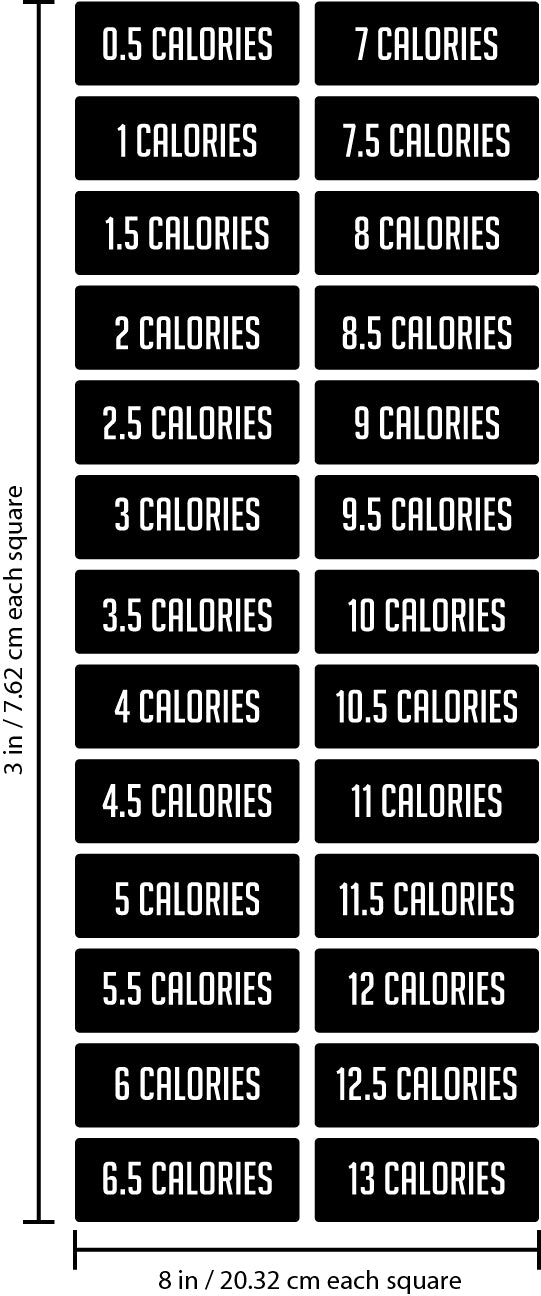 Set of 26 Vinyl Wall Art Decal - 0.5 to 13 Calorie Step Counter - Each - Health and Fitness Sticker Adhesives - Motivational Wall Art Decal - Home Gym Office Decor (Each; Black) 4