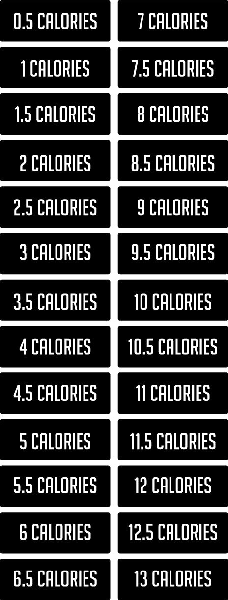 Set of 26 Vinyl Wall Art Decal - 0.5 to 13 Calorie Step Counter - 3" x 8" Each - Health and Fitness Sticker Adhesives - Motivational Wall Art Decal - Home Gym Office Decor (3" x 8" Each; Black) 4