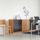 Vinyl Wall Art Decal - Geometric Flamingo - 23" x 15.5" - Stencil Adhesive Vinyl Sticker Decals For Home Apartment Workplace Use - Bird Design For Modern Living Room Bedroom Decor (23" x 15.5"; Black) 2