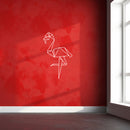 Vinyl Wall Art Decal - Geometric Flamingo - 23" x 15.5" - Stencil Adhesive Vinyl Sticker Decals For Home Apartment Workplace Use - Bird Design For Modern Living Room Bedroom Decor (23" x 15.5"; White) 2