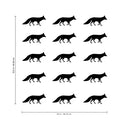 Set of 12 Vinyl Wall Art Decal - Fox Patterns - 2.2" x 5" Each - Stencil Adhesive Vinyl for Home Apartment Workplace Use - Cool Simple Shapes for Living Room Bedroom Decor (2.2" x 5" Each; Black) 4