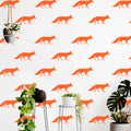 Set of 12 Vinyl Wall Art Decal - Fox Patterns - 2.2" x 5" Each - Stencil Adhesive Vinyl for Home Apartment Workplace Use - Cool Simple Shapes for Living Room Bedroom Decor (2.2" x 5" Each; Orange) 1