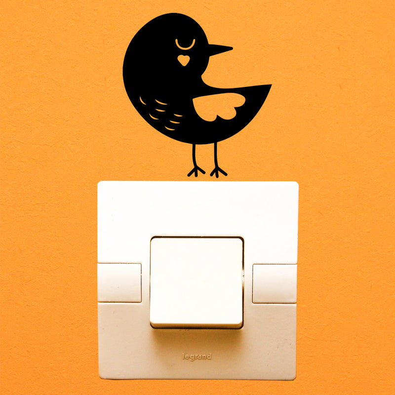 Vinyl Wall Art Decal - Little Bird - 4" x 3.5" - Cute Animal Decor for Light Switch Window Mirror Luggage Car Bumper Laptop Computer Peel and Stick Skin Sticker Designs 3