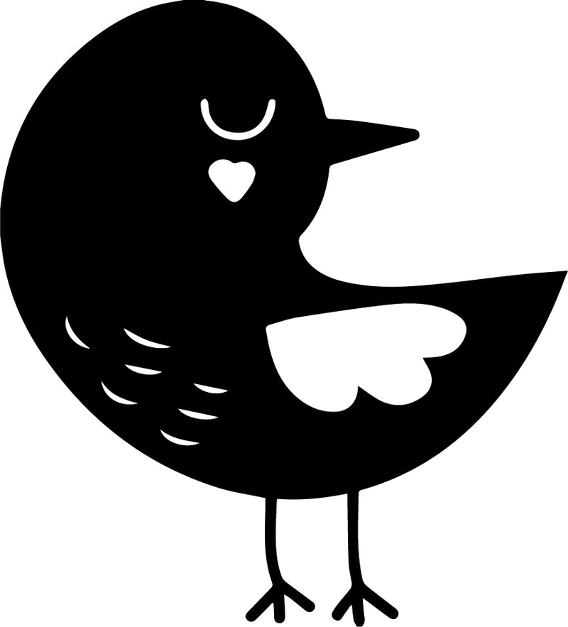 Vinyl Wall Art Decal - Little Bird - 4" x 3.5" - Cute Animal Decor for Light Switch Window Mirror Luggage Car Bumper Laptop Computer Peel and Stick Skin Sticker Designs 1