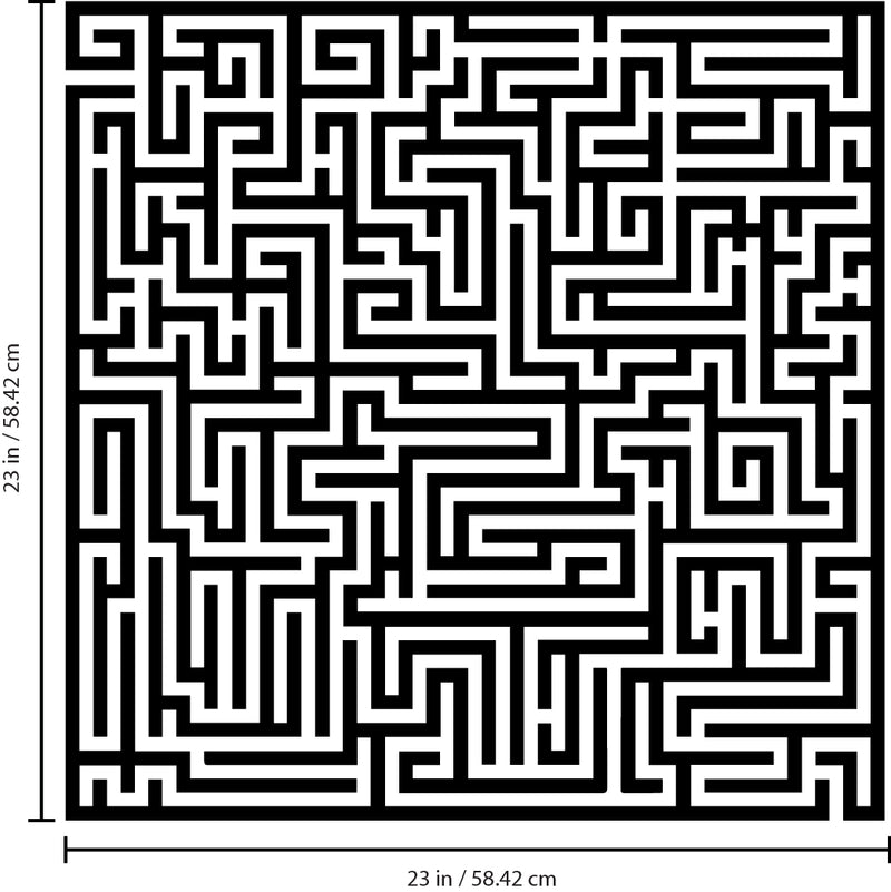 Vinyl Wall Art Decal - Labyrinth - 23" x 23" - Modern Contemporary Maze Design - Trendy Decor for Home Living Room Bedroom Office Workplace Peel Off Vinyl Stickers (23" x 23"; Black) 3