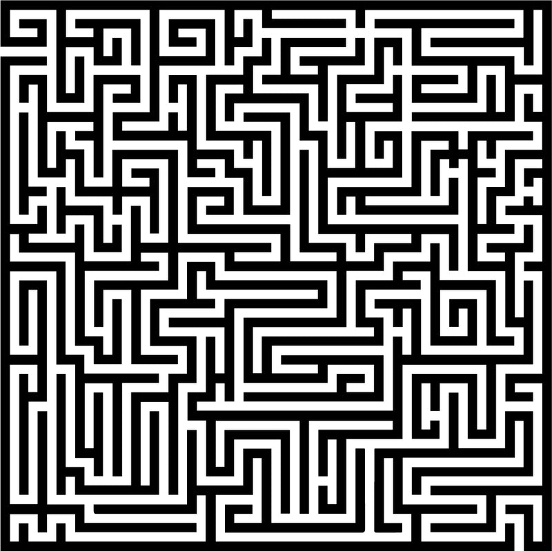 Vinyl Wall Art Decal - Labyrinth - Modern Contemporary Maze Design - Trendy Decor for Home Living Room Bedroom Office Workplace Peel Off Vinyl Stickers (23" x 23"; White) 1