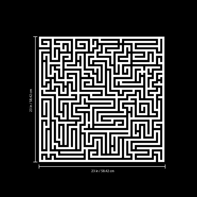 Vinyl Wall Art Decal - Labyrinth - 23" x 23" - Modern Contemporary Maze Design - Trendy Decor for Home Living Room Bedroom Office Workplace Peel Off Vinyl Stickers (23" x 23"; White) 4