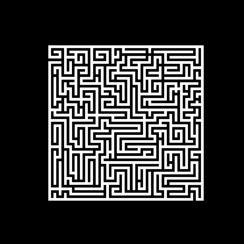 Vinyl Wall Art Decal - Labyrinth - 23" x 23" - Modern Contemporary Maze Design - Trendy Decor for Home Living Room Bedroom Office Workplace Peel Off Vinyl Stickers (23" x 23"; White) 1