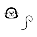 Vinyl Wall Art Decal - Little Monkey - 4" x 4.6" - Cute Animal Decor for Light Switch Window Mirror Luggage Car Bumper Laptop Computer Peel and Stick Skin Sticker Designs 4