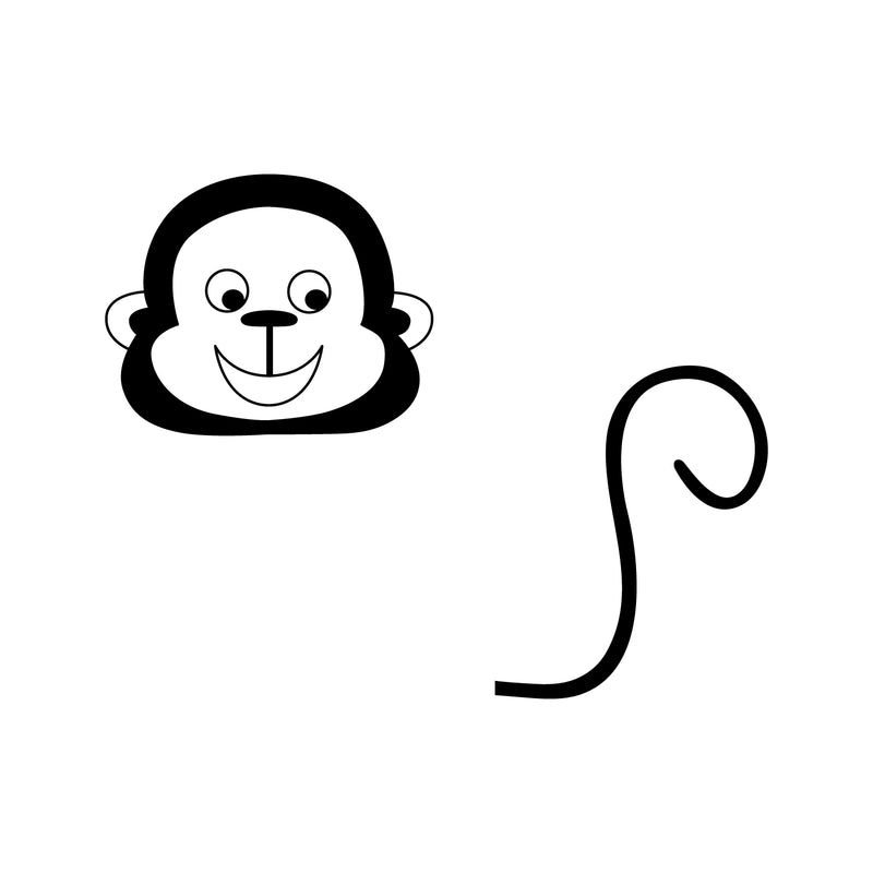 Vinyl Wall Art Decal - Little Monkey - 4" x 4.6" - Cute Animal Decor for Light Switch Window Mirror Luggage Car Bumper Laptop Computer Peel and Stick Skin Sticker Designs 4