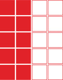 Set of 20 Vinyl Wall Art Decal - Square Patterns - 4.3" x 4.3" Each - Minimalist Vinyl Stickers for Home Apartment Bedroom - Cool Modern Decor for Living Room Workplace Use (4.3" x 4.3" Each; Red) 4