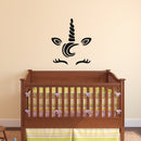 Vinyl Wall Art Decals - Cute Unicorn Head - Girly Fun Home Sticker Adhesive Wall Decoration - Cute Mythical Lovers Decal For Little Girl's Nursery Bedroom Play Room Decor 5