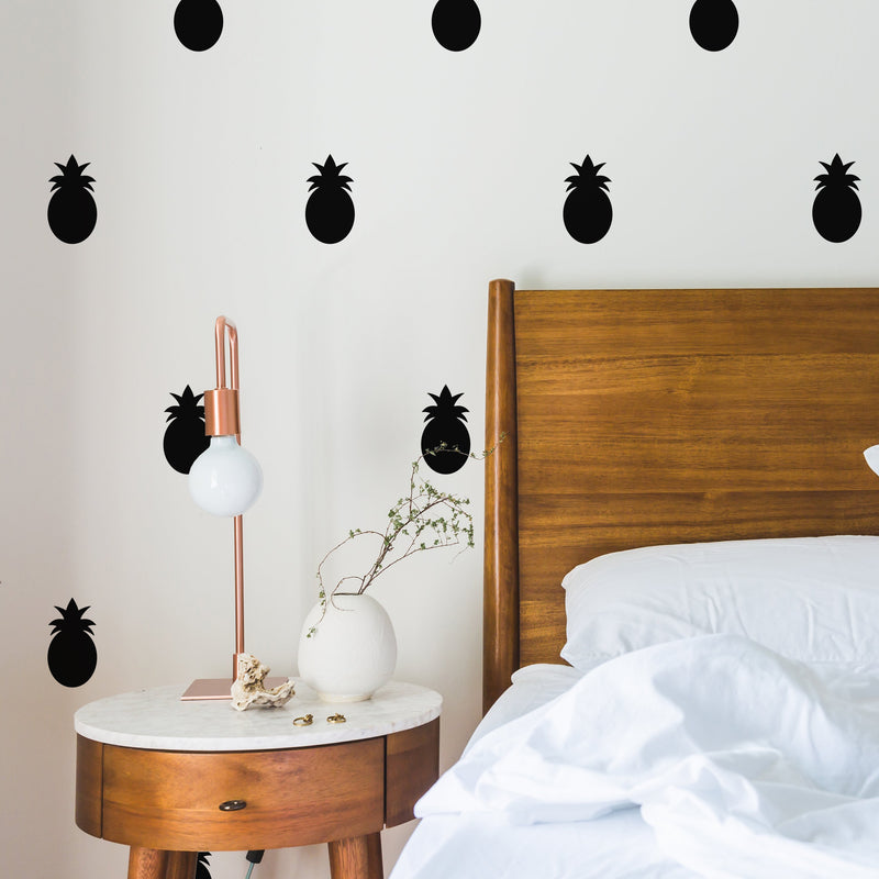 Set of 20 Vinyl Wall Art Decal - Pineapple Pattern - Each - Fun Summer Stickers for Outdoor Indoor Use - Trendy Home Decor for Bedroom Dorm Room Apartment Wall Art ( Each; Yellow) 3