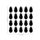Set of 20 Vinyl Wall Art Decal - Pineapple Pattern - 4" x 2.7" Each - Fun Summer Stickers for Outdoor Indoor Use - Trendy Home Decor for Bedroom Dorm Room Apartment Wall Art (4" x 2.7" Each; Black) 4