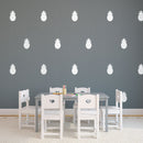 Set of 20 Vinyl Wall Art Decal - Pineapple Pattern - 4" x 2.7" Each - Fun Summer Stickers for Outdoor Indoor Use - Trendy Home Decor for Bedroom Dorm Room Apartment Wall Art (4" x 2.7" Each; White) 2