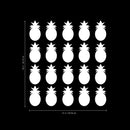 Set of 20 Vinyl Wall Art Decal - Pineapple Pattern - 4" x 2.7" Each - Fun Summer Stickers for Outdoor Indoor Use - Trendy Home Decor for Bedroom Dorm Room Apartment Wall Art (4" x 2.7" Each; White) 4