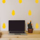 Set of 20 Vinyl Wall Art Decal - Pineapple Pattern - 4" x 2.7" Each - Fun Summer Stickers for Outdoor Indoor Use - Trendy Home Decor for Bedroom Dorm Room Apartment Wall Art (4" x 2.7" Each; Yellow) 2