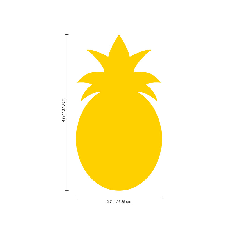 Set of 20 Vinyl Wall Art Decal - Pineapple Pattern - 4" x 2.7" Each - Fun Summer Stickers for Outdoor Indoor Use - Trendy Home Decor for Bedroom Dorm Room Apartment Wall Art (4" x 2.7" Each; Yellow) 3