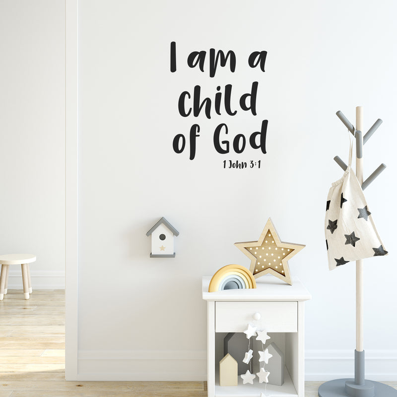 Vinyl Wall Art Decal - I Am A Child of God 1 John 3:1-30" x 23" - Religious Spiritual Faith Home Decor Wall Decals - Christianity Inspirational Words Bible Decorative Removable Stickers 2