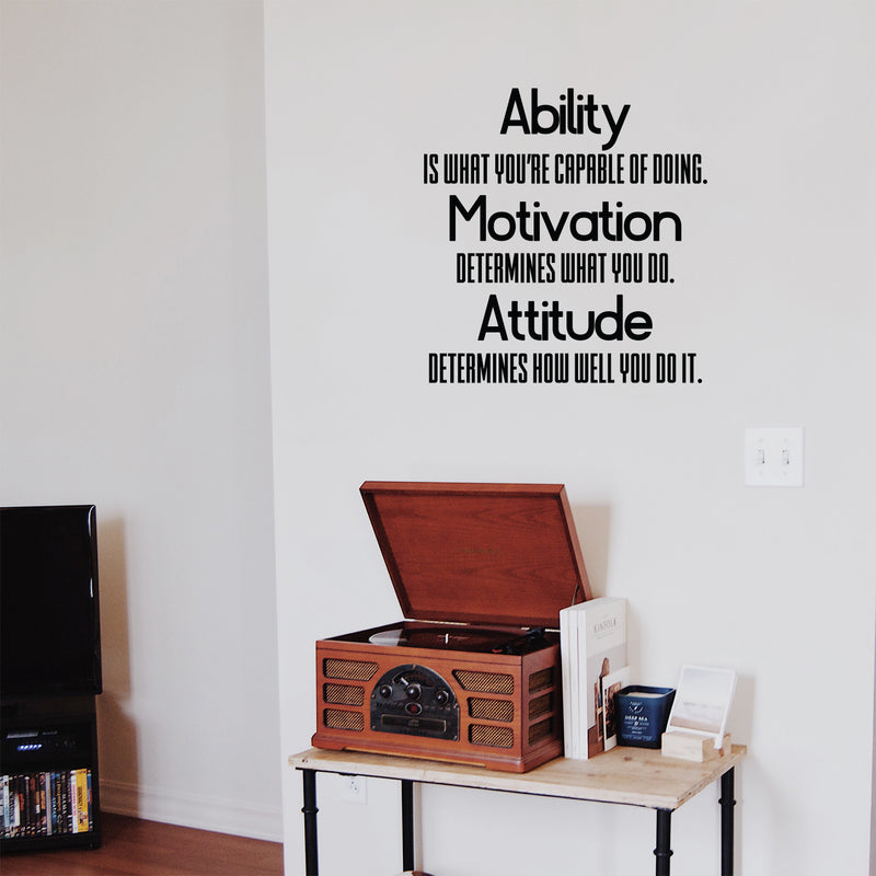 Vinyl Wall Art Decal - Ability is What You’re Capable of Doing - 24" x 23" - Motivational Quote Words - Bedroom Home and Business Office Wall Decor- Trendy Modern Wall Sticker Decals 3