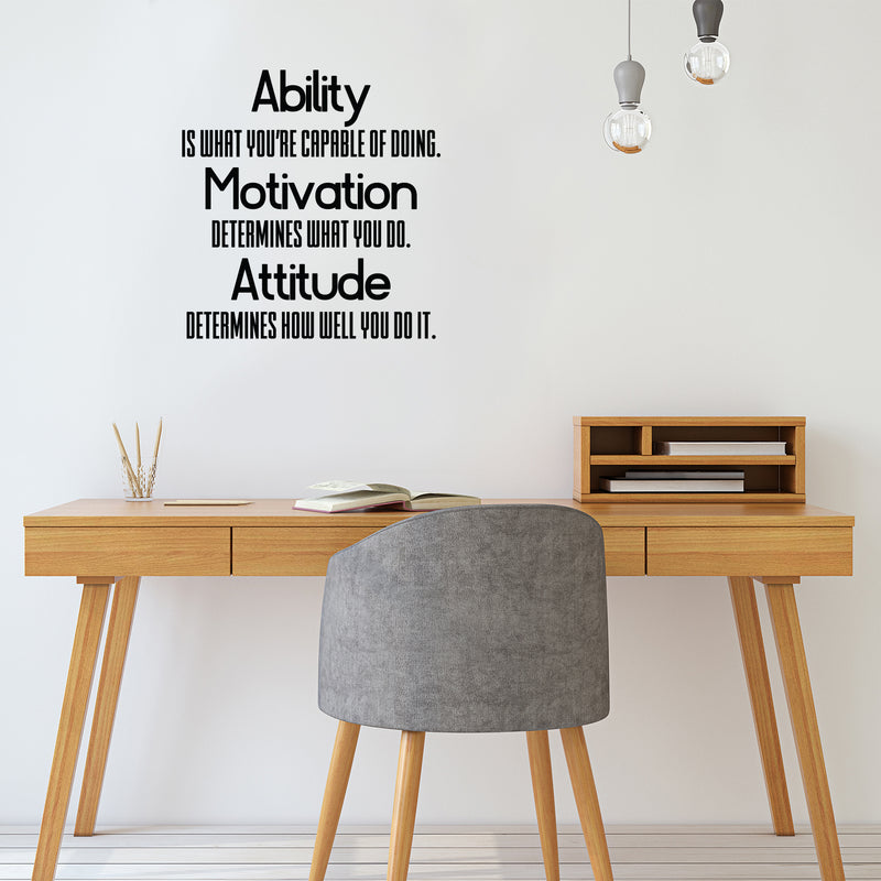 Vinyl Wall Art Decal - Ability Is What You're Capable Of Doing - Motivational Quote Words - Bedroom Home and Business Office Wall Decor- Trendy Modern Wall Sticker Decals 2