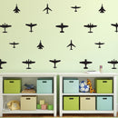 Set of 6 Vinyl Wall Art Decals - Airplanes Patterns - 5" x 5" Each - Cool Adhesive Sticker Shapes for Kids Toddlers Teens Bedroom Playroom Living Room Home Apartment Decorations 2