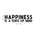 Vinyl Wall Art Decal - Happiness Is A State of Mind - Motivational Quote Living Room Bedroom Home Office Business School Wall Decor Door Mural - Trendy Modern Wall Sticker Decals 4