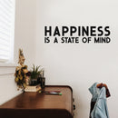 Vinyl Wall Art Decal - Happiness Is A State of Mind - Motivational Quote Living Room Bedroom Home Office Business School Wall Decor Door Mural - Trendy Modern Wall Sticker Decals 2