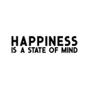 Vinyl Wall Art Decal - Happiness Is A State of Mind - Motivational Quote Living Room Bedroom Home Office Business School Wall Decor Door Mural - Trendy Modern Wall Sticker Decals 1