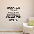 Vinyl Wall Art Decal - Education is The Most Powerful Weapon Which You Can Use to Change The World - 23" x 23" - Motivational Quote - Living Room Bedroom Home School Wall Decor Removable Sticker 1