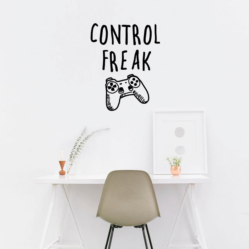 Vinyl Wall Art Decal - Control Freak - Gaming Accessory Decor For Boy Girl Teens Bedroom Adhesive Decor - Cool Game Room Peel And Stick Waterproof Sticker Design w 2