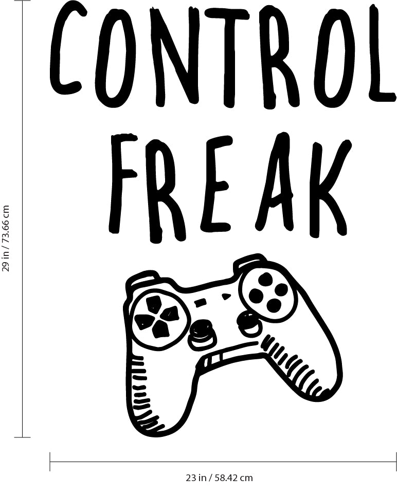 Vinyl Wall Art Decal - Control Freak - Gaming Accessory Decor For Boy Girl Teens Bedroom Adhesive Decor - Cool Game Room Peel And Stick Waterproof Sticker Design w 4