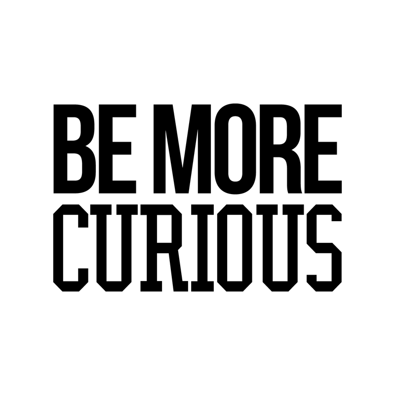 Wall Art Vinyl Decal - Be More Curious - 15" x 23" - Positive Household Living Room Bedroom Workplace Inspirational Sticker - Life Quotes Wall Decals for Indoor Outdoor Decor (15" x 23"; Black) 1