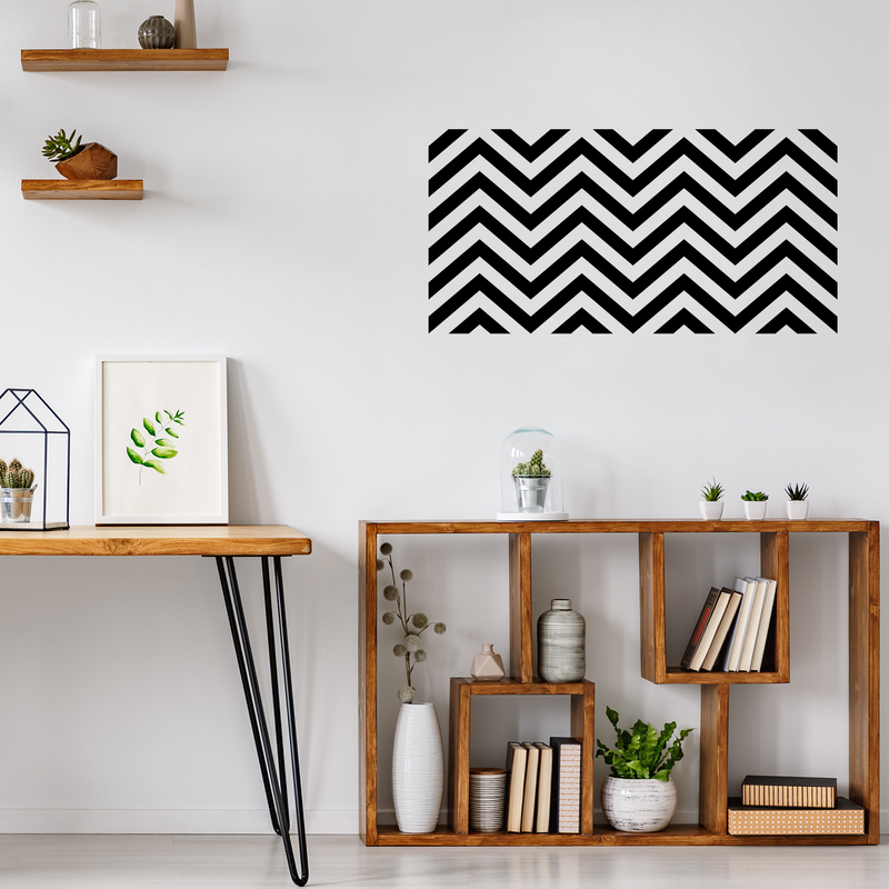 Vinyl Wall Art Decals - Chevron Stripes - 22.5" x 45"- Cool Adhesive Sticker Pattern for Home Office Bedroom Nursery Living Room Apartment - Lifestyle Minimalist Chic Decor (22.5" x 45"; Black) 3