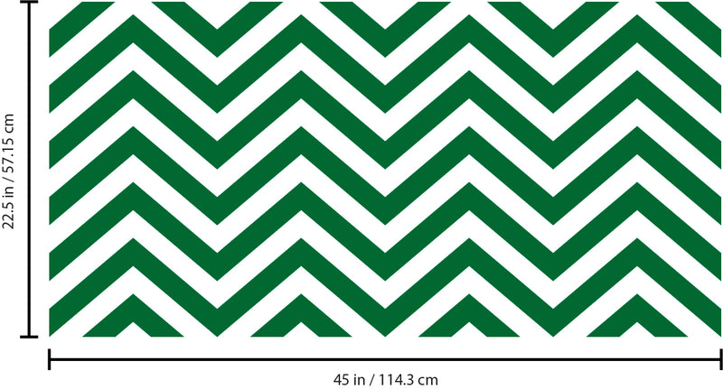 Vinyl Wall Art Decals - Chevron Stripes - 22.5" x 45"- Cool Adhesive Sticker Pattern for Home Office Bedroom Nursery Living Room Apartment - Lifestyle Minimalist Chic Decor (22.5" x 45"; Green) 4