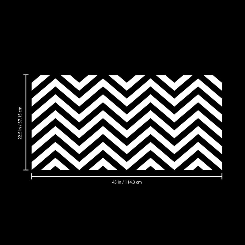 Vinyl Wall Art Decals - Chevron Stripes - 22.5" x 45"- Cool Adhesive Sticker Pattern for Home Office Bedroom Nursery Living Room Apartment - Lifestyle Minimalist Chic Decor (22.5" x 45"; White) 1