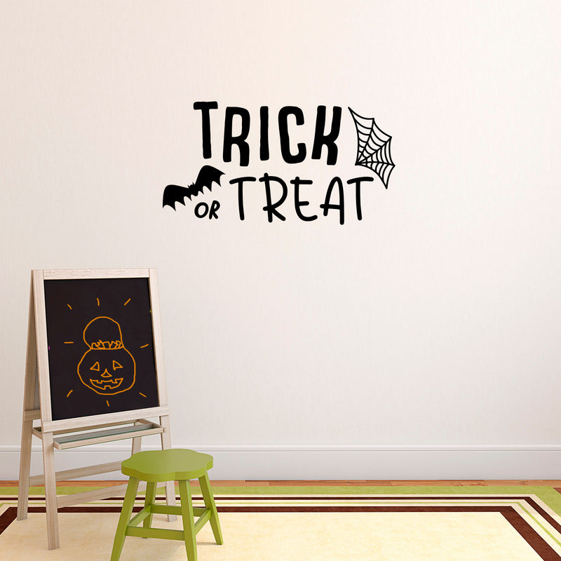 Vinyl Wall Art Decal - Trick Or Treat - 12" x 23" - Fun Spooky Halloween Seasonal Decoration Sticker - Kids Teens Adults Indoor Outdoor Wall Door Window Living Room Office Decor 3