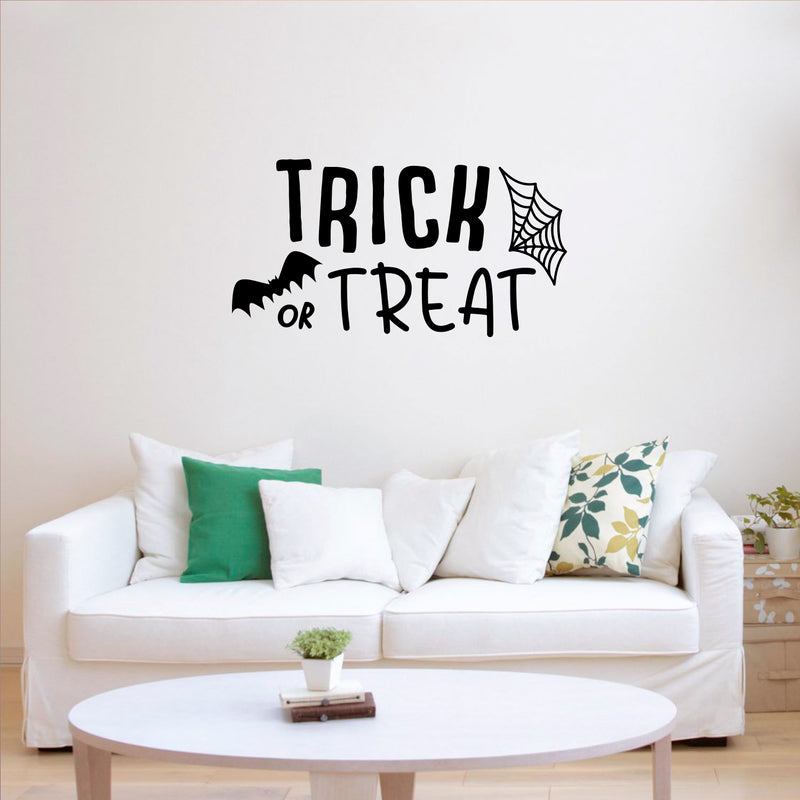 Vinyl Wall Art Decal - Trick Or Treat - 12" x 23" - Fun Spooky Halloween Seasonal Decoration Sticker - Kids Teens Adults Indoor Outdoor Wall Door Window Living Room Office Decor 2