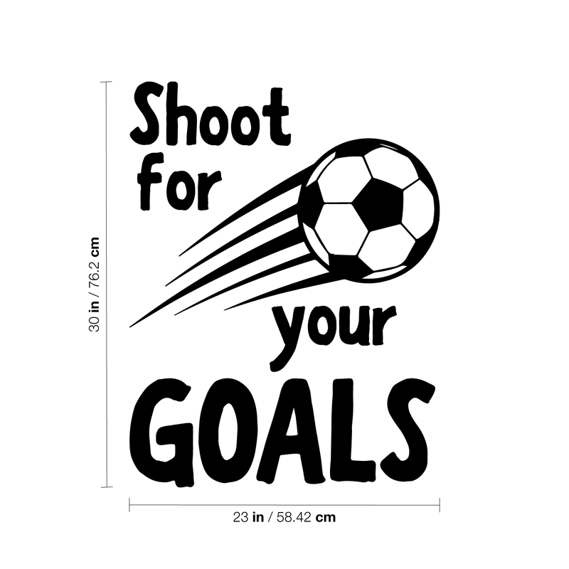 Wall Art Vinyl Decal - Shoot for Your Goals - 30" x 23" - Unisex Kids Little Boys Bedroom Soccer Decoration Sticker - Children’s Indoor Outdoor Play Room Closet Door Classroom Daycare Sign 4