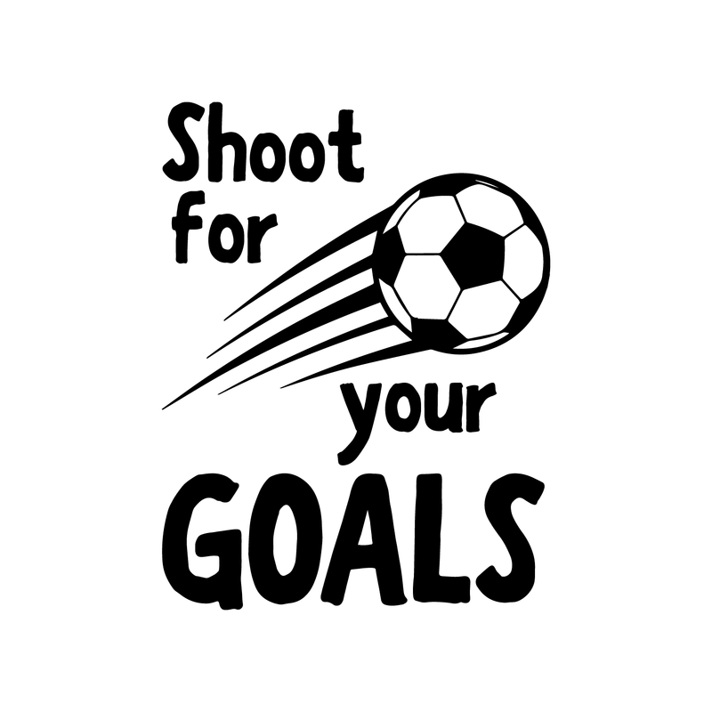 Wall Art Vinyl Decal - Shoot For Your Goals - Unisex Kids Little Boys Bedroom Soccer Decoration Sticker - Children's Indoor Outdoor Play Room Closet Door Classroom Daycare Sign 5