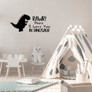 Vinyl Wall Art Decal - Rawr Means I Love You In Dinosaur - Cute Boys Little Girls Kids Adhesive Peel Off Sticker - Cute Nursery Bedroom Playroom Home Apartment Classroom Decor Stickers 2