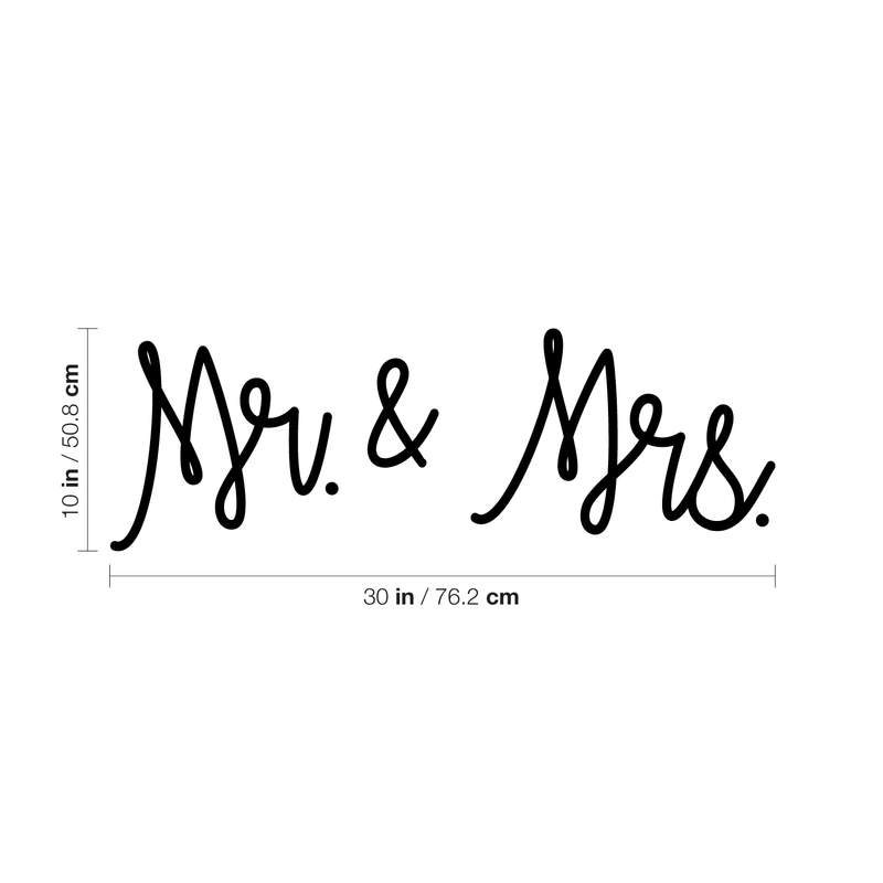 Vinyl Wall Art Decal - Mr And Mrs - Couples Wedding Reception Happy Home Adhesive Peel Off Sticker - Marriage Wedlock Family Gifts Of Love Living Room Bedroom Decor Stickers 4