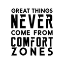 Vinyl Wall Art Decal - Great Things Never Came from Comfort Zones - 26" x 23" - Decor Home Living Room Bedroom Office Sticker - Modern Peel and Stick Motivational Life Quote Decals 1